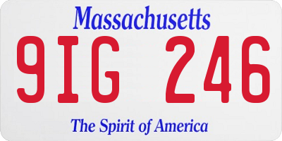 MA license plate 9IG246