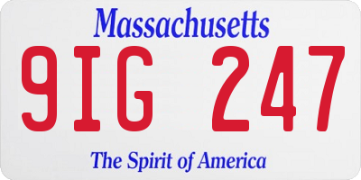 MA license plate 9IG247