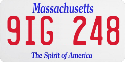 MA license plate 9IG248