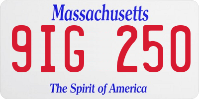 MA license plate 9IG250