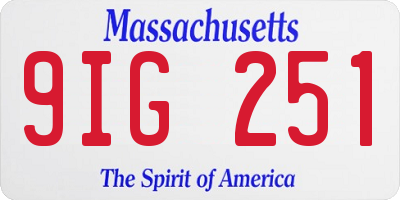 MA license plate 9IG251