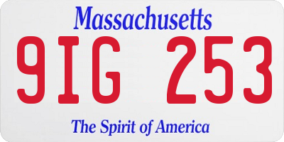 MA license plate 9IG253