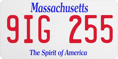MA license plate 9IG255