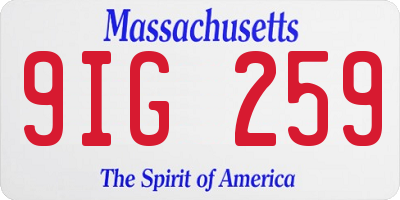 MA license plate 9IG259