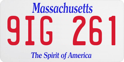 MA license plate 9IG261