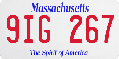 MA license plate 9IG267