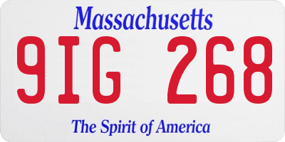 MA license plate 9IG268