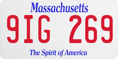 MA license plate 9IG269