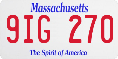 MA license plate 9IG270