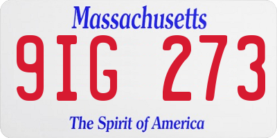 MA license plate 9IG273