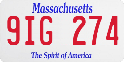 MA license plate 9IG274