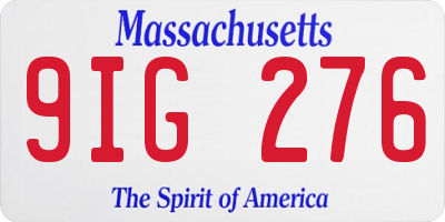 MA license plate 9IG276
