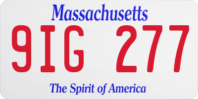 MA license plate 9IG277