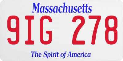 MA license plate 9IG278