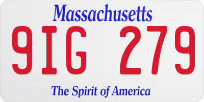 MA license plate 9IG279