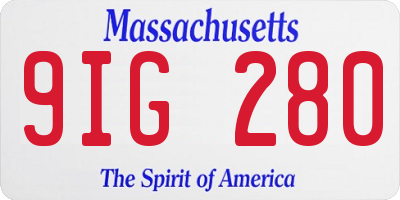MA license plate 9IG280