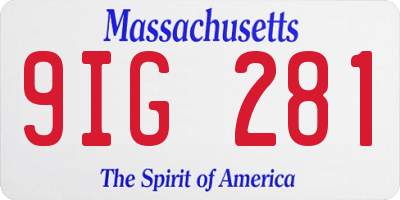 MA license plate 9IG281