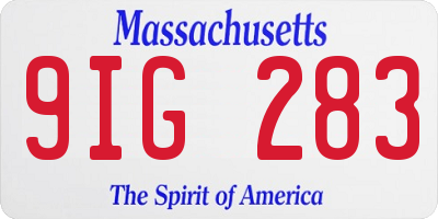 MA license plate 9IG283