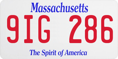 MA license plate 9IG286