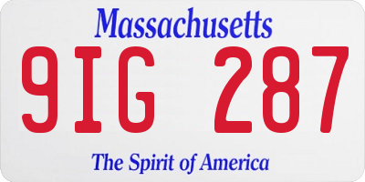 MA license plate 9IG287