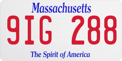 MA license plate 9IG288