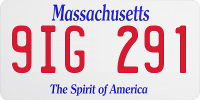 MA license plate 9IG291