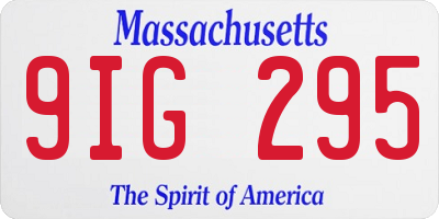 MA license plate 9IG295