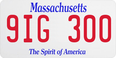 MA license plate 9IG300