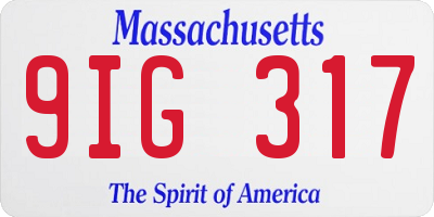 MA license plate 9IG317