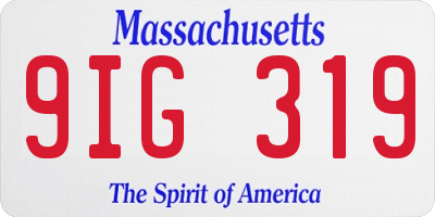 MA license plate 9IG319