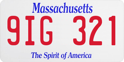 MA license plate 9IG321