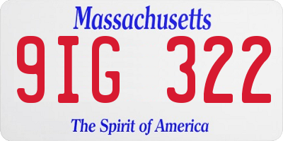 MA license plate 9IG322
