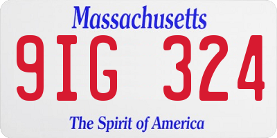 MA license plate 9IG324