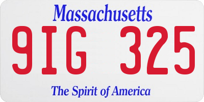 MA license plate 9IG325