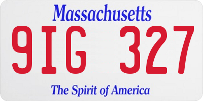 MA license plate 9IG327