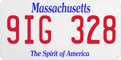 MA license plate 9IG328