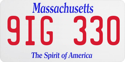 MA license plate 9IG330