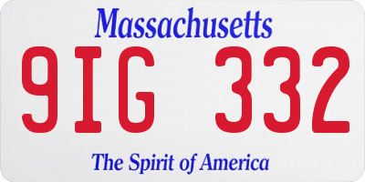 MA license plate 9IG332