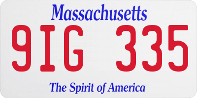 MA license plate 9IG335