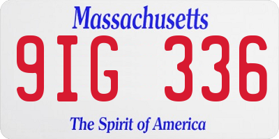 MA license plate 9IG336