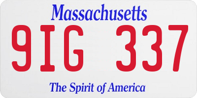 MA license plate 9IG337