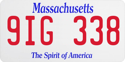 MA license plate 9IG338