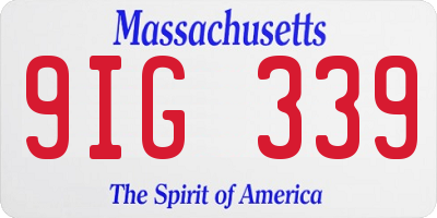 MA license plate 9IG339