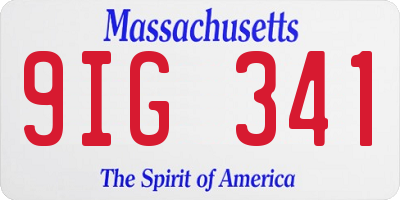 MA license plate 9IG341