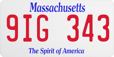 MA license plate 9IG343