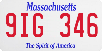 MA license plate 9IG346