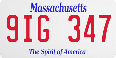 MA license plate 9IG347