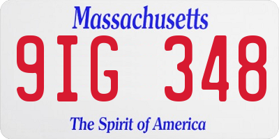 MA license plate 9IG348