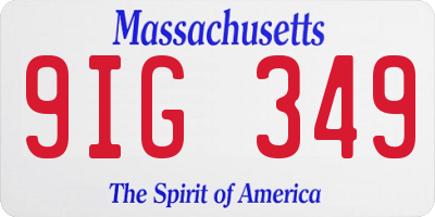 MA license plate 9IG349