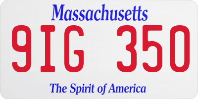 MA license plate 9IG350